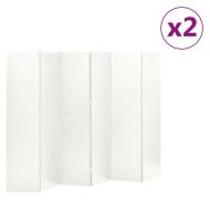 vidaXL 6-panelové paravány 2 ks biele 240x180 cm oceľ