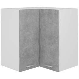 vidaXL Rohová závesná skrinka betónová sivá 57x57x60 cm drevotrieska
