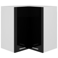 vidaXL Rohová závesná skrinka lesklá čierna 57x57x60 cm drevotrieska - cena, porovnanie