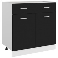 vidaXL Spodná skrinka+zásuvka, čierna 80x46x81,5 cm, drevotrieska - cena, porovnanie