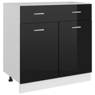 vidaXL Spodná skrinka+zásuvka, lesklá čierna 80x46x81,5cm,drevotrieska - cena, porovnanie