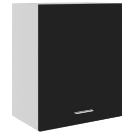 vidaXL Závesná skrinka, čierna 50x31x60 cm, drevotrieska