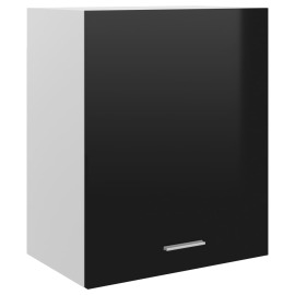 vidaXL Závesná skrinka, lesklá čierna 50x31x60 cm, drevotrieska