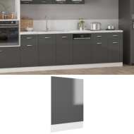 vidaXL Dvierka na umývačku, lesklé sivé 45x3x67 cm, drevotrieska - cena, porovnanie