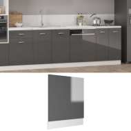 vidaXL Dvierka na umývačku, lesklé sivé 59,5x3x67 cm, drevotrieska - cena, porovnanie