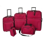 vidaXL Päť-dielna súprava batožiny, červená - cena, porovnanie