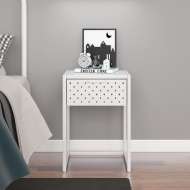 vidaXL  Nočný stolík biely 38x35x54 cm oceľ - cena, porovnanie