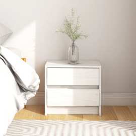 vidaXL Nočný stolík biely 40x30,5x35,5 cm borovicový masív