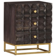 vidaXL Nočný stolík čierny 40x30x50 cm masívne mangovníkové drevo - cena, porovnanie