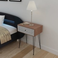 vidaXL Nočný stolík s 1 zásuvkou, obdĺžnikový, hnedý - cena, porovnanie