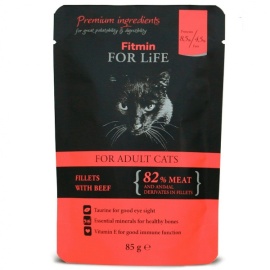 Fitmin Cat For Life pouch adult beef 85g