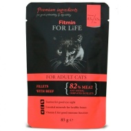 Fitmin Cat For Life pouch adult beef 85g - cena, porovnanie