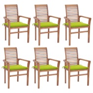 vidaXL Jedálenské stoličky 6 ks jasnozelené podložky tíkový masív - cena, porovnanie