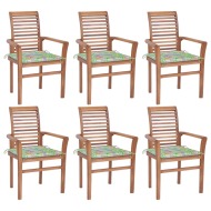 vidaXL Jedálenské stoličky 6 ks listové podložky tíkový masív - cena, porovnanie