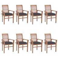 vidaXL Jedálenské stoličky 8 ks antracitové sedáky tíkový masív - cena, porovnanie