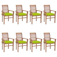 vidaXL Jedálenské stoličky 8 ks jasnozelené sedáky tíkový masív - cena, porovnanie