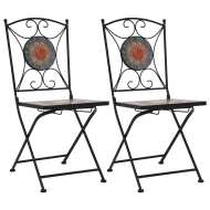 vidaXL Mozaikové bistro stoličky 2 ks, oranžové/sivé - cena, porovnanie