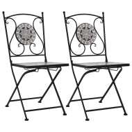 vidaXL Mozaikové bistro stoličky 2 ks, sivé - cena, porovnanie