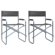 vidaXL Režisérske stoličky 2 ks, oceľ, sivé - cena, porovnanie