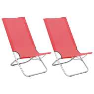 vidaXL Skladacie plážové stoličky 2 ks červené látka - cena, porovnanie