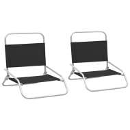 vidaXL Skladacie plážové stoličky 2 ks čierne látka - cena, porovnanie