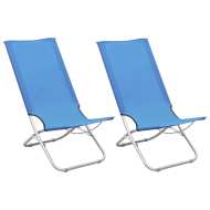 vidaXL Skladacie plážové stoličky 2 ks modré látka - cena, porovnanie