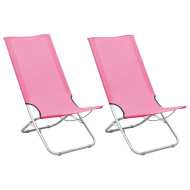 vidaXL Skladacie plážové stoličky 2 ks ružové látka - cena, porovnanie