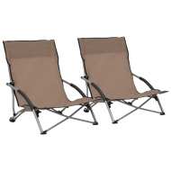 vidaXL Skladacie plážové stoličky 2 ks sivohnedé látka - cena, porovnanie