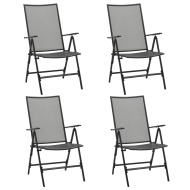 vidaXL Skladacie sieťovinové stoličky 4 ks oceľové antracitové - cena, porovnanie