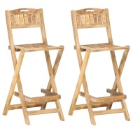 vidaXL Skladacie vonkajšie barové stoličky 2 ks masívne mangovníkové drevo - cena, porovnanie