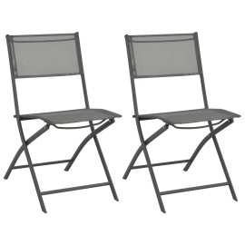 vidaXL Skladacie vonkajšie stoličky 2 ks oceľ a textilén