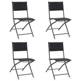 vidaXL Skladacie vonkajšie stoličky 4 ks oceľ a textilén