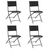 vidaXL Skladacie vonkajšie stoličky 4 ks oceľ a textilén - cena, porovnanie