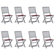vidaXL Skladacie vonkajšie stoličky 8 ks s podložkami akáciový masív - cena, porovnanie