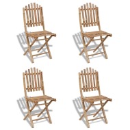 vidaXL Skladacie vonkajšie stoličky, bambus 4 ks - cena, porovnanie