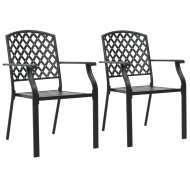 vidaXL Stohovateľné vonkajšie stoličky 2 ks, oceľ, čierne - cena, porovnanie