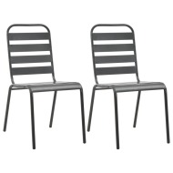 vidaXL Stohovateľné vonkajšie stoličky 2 ks, oceľ, sivé - cena, porovnanie