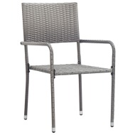 vidaXL Vonkajšie jedálenské stoličky 2 ks, sivé, polyratan - cena, porovnanie