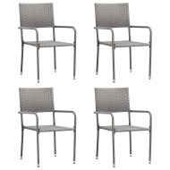 vidaXL Vonkajšie jedálenské stoličky 4 ks, polyratan, antracitové - cena, porovnanie
