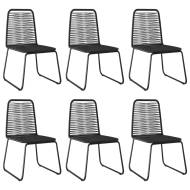 vidaXL Vonkajšie jedálenské stoličky 6 ks polyratan čierne - cena, porovnanie