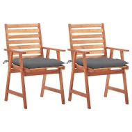 vidaXL Vonkajšie jedálenské stoličky s podložkami 2 ks masívna akácia - cena, porovnanie