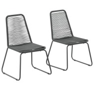 vidaXL Vonkajšie stoličky 2 ks, polyratan, čierne - cena, porovnanie