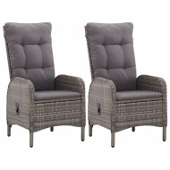 vidaXL Vonkajšie stoličky 2 ks polyratan sivé - cena, porovnanie