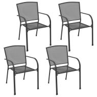 vidaXL Vonkajšie stoličky 4 ks, sieťovinový dizajn, antracitové, oceľ - cena, porovnanie