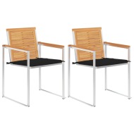 vidaXL Záhradné stoličky so sedákmi 2 ks masívne teakové drevo a oceľ - cena, porovnanie