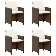 vidaXL Záhradné stoličky s podložkami 4 ks polyratanové hnedé - cena, porovnanie