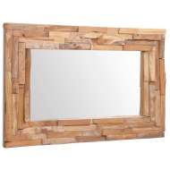 vidaXL Dekoratívne zrkadlo, teakové drevo 90x60 cm obdĺžnikové - cena, porovnanie