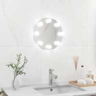 vidaXL Nástenné bezrámové zrkadlo s LED svetlami okrúhle sklo - cena, porovnanie