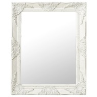 vidaXL Nástenné zrkadlo v barokovom štýle 50x60 cm biele - cena, porovnanie