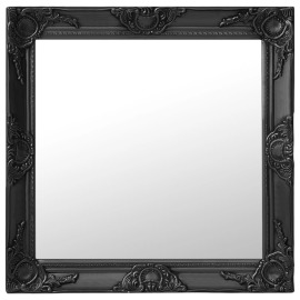 vidaXL Nástenné zrkadlo v barokovom štýle 60x60 cm čierne